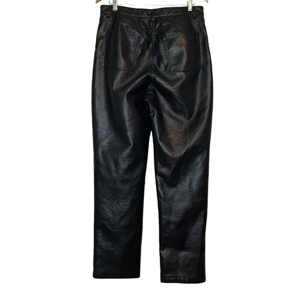 Aritzia Wilfred The Melina Pant Black Vegan Leather Straight High Rise Sz 14 - Picture 10 of 15